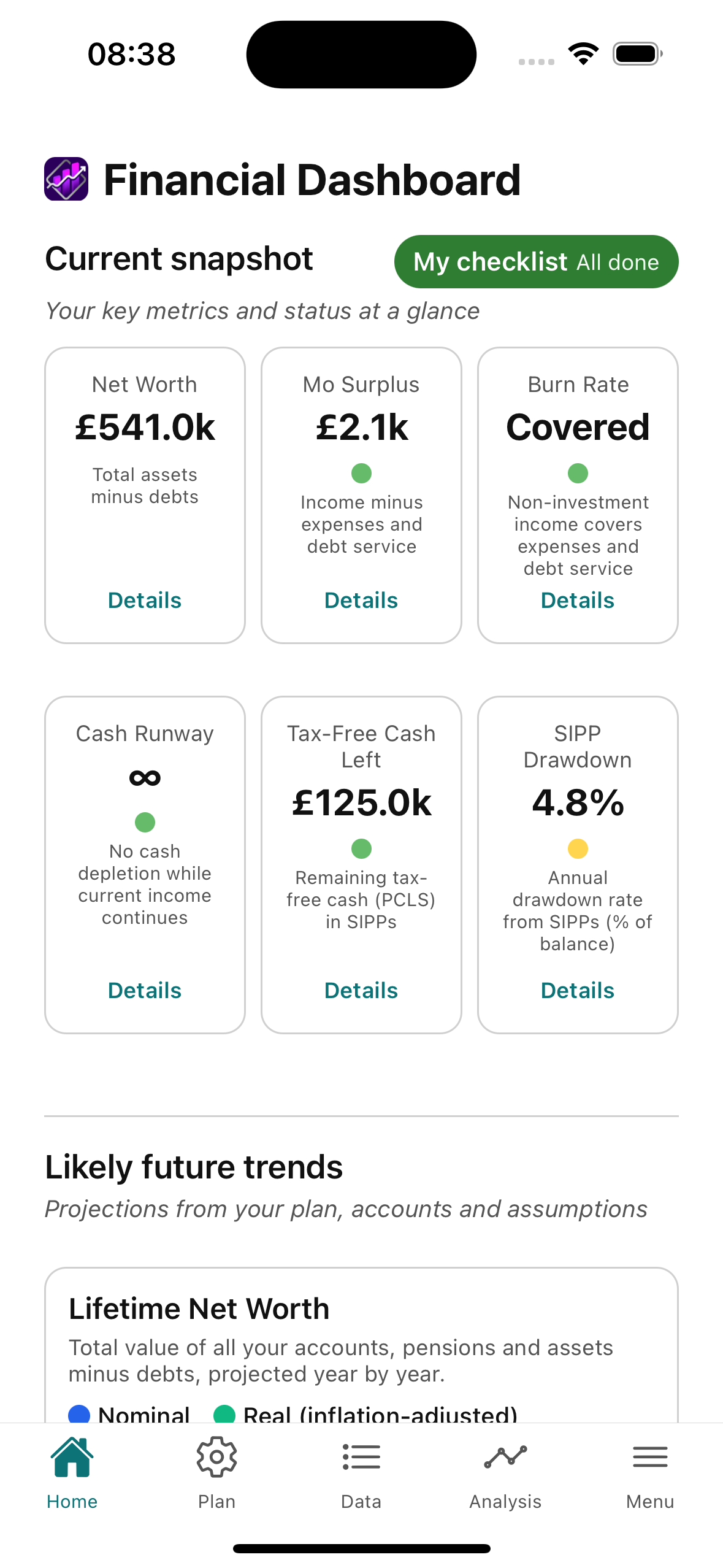 Pension Cashflow Modeller iOS screenshot 1